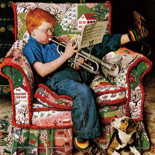 Yanoman 306Pc Jigsaw Puzzle Norman Rockwell Trumpet Practice Japan (25X25Cm)- Japan Figure Store - #1 Bring To You The Best Japanese Goods