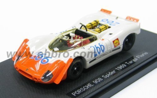 Ebro 1/43 Porsche 908 Spider Targa Florio 1969 #266 White/Orange Finished Product- Japan Figure Store - #1 Bring To You The Best Japanese Goods